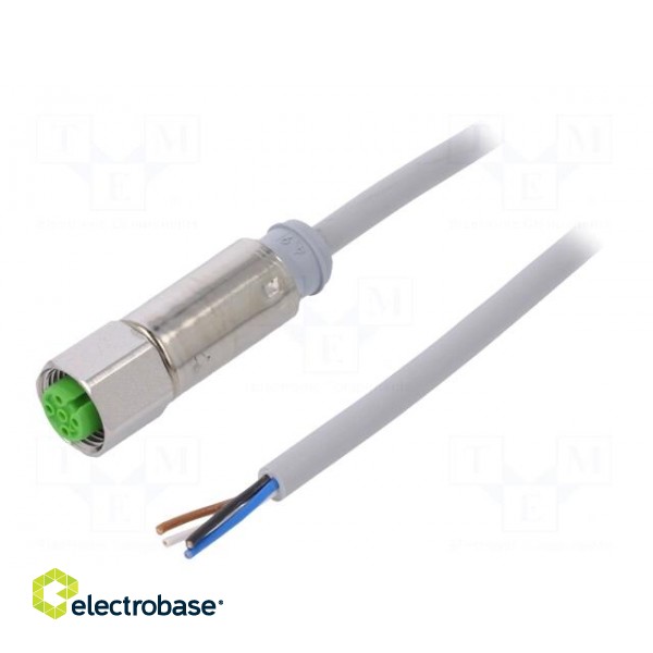 Connection lead | M12 | PIN: 4 | straight | 5m | plug | 32VAC | -40÷85°C
