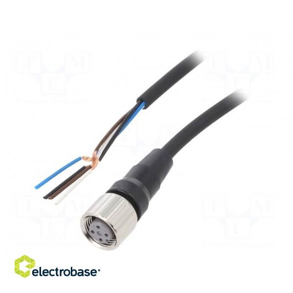 Connection lead | M12 | PIN: 4 | straight | Len: 10m | plug | 4A | -10÷80°C