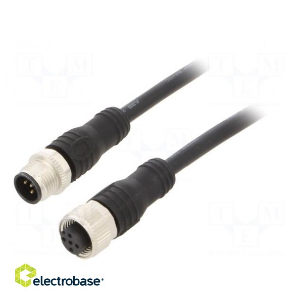 Connection lead | M12 | PIN: 5 | 3m | plug | max.80°C | PVC | IP67,IP69K