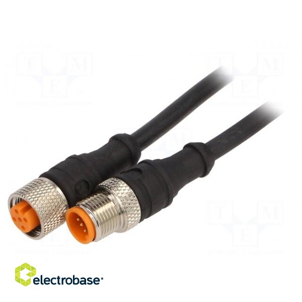 Connection lead | M12 | PIN: 5 | 5m | plug | 60VAC | 4A | -25÷80°C | IP67