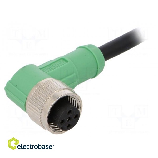 Connection lead | M12 | PIN: 5 | angled | 1.5m | plug | 60VAC | 4A | -25÷90°C