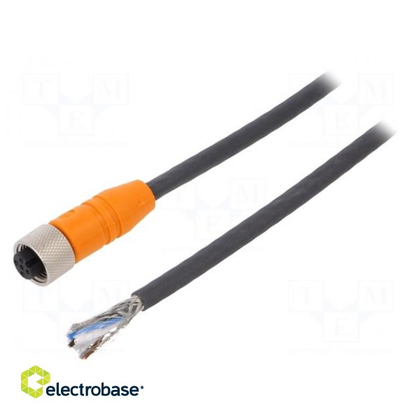 Connection lead | M12 | PIN: 5 | straight | 10m | plug | 60VAC | 4A | IP67