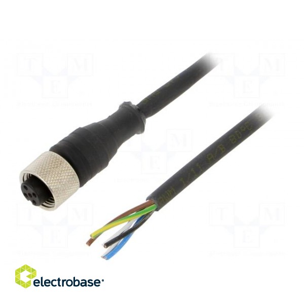 Connection lead | M12 | PIN: 5 | straight | 15m | plug | 24VAC | 4A | IP67