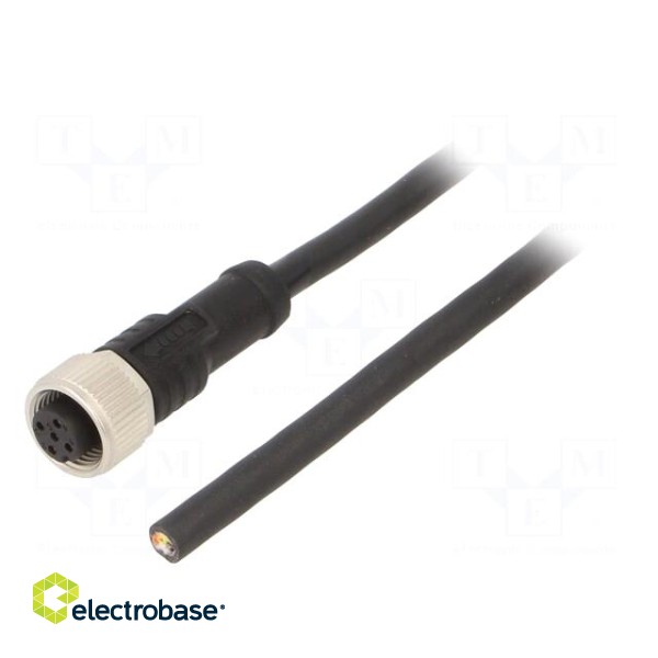 Connection lead | M12 | PIN: 5 | straight | 1m | plug | 60VAC | 4A | -20÷80°C