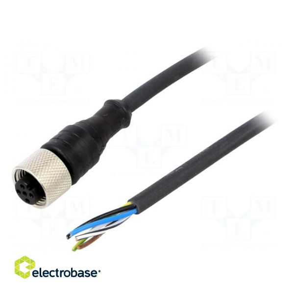 Connection lead | M12 | PIN: 5 | straight | 25m | plug | 24VAC | 4A | IP67