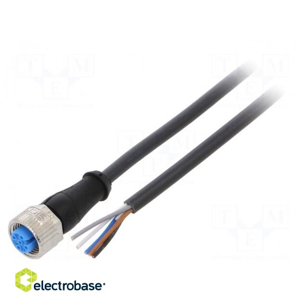 Connection lead | M12 | PIN: 5 | straight | 2m | plug | 125VAC | 4A | IP67