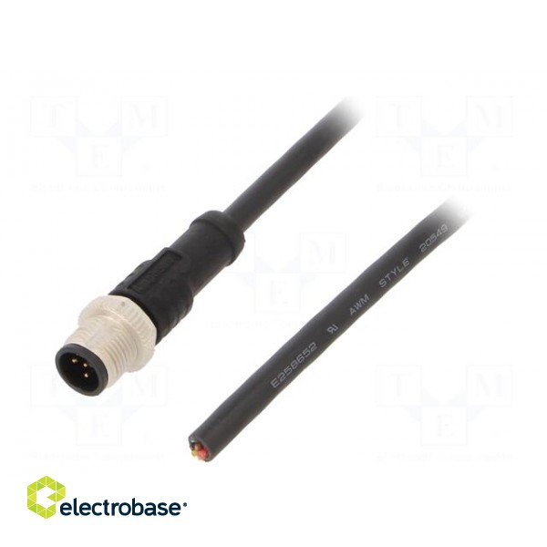 Connection lead | M12 | PIN: 5 | straight | 2m | plug | 60VAC | 4A | M12A