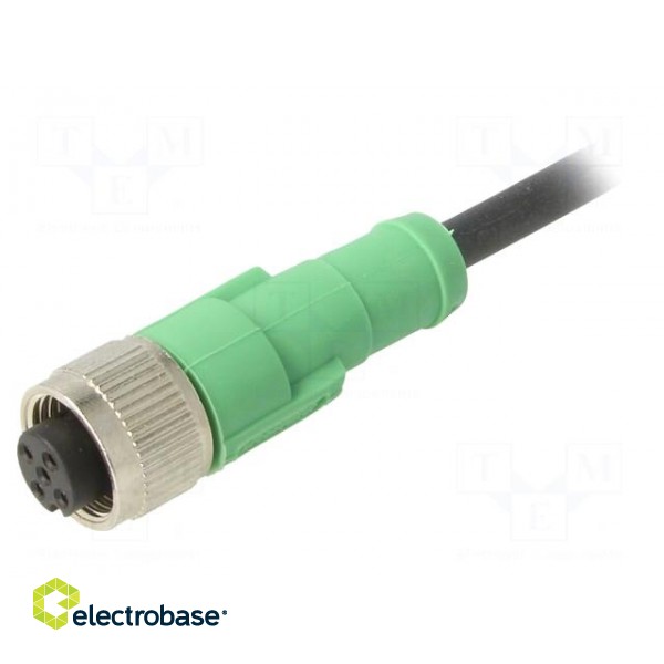 Connection lead | M12 | PIN: 5 | straight | 3m | plug | 60VAC | 4A | -25÷90°C