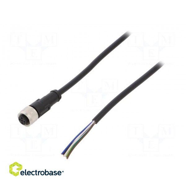 Connection lead | M12 | PIN: 5 | straight | 5m | plug | 250VAC | 4A | PVC