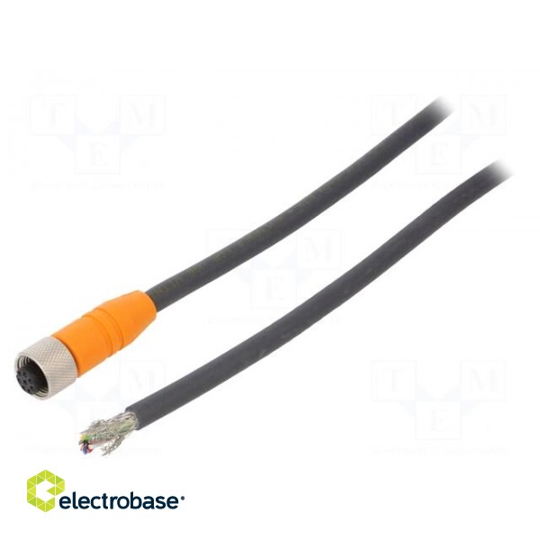 Connection lead | M12 | PIN: 8 | straight | 10m | plug | 4A | -25÷80°C | PUR