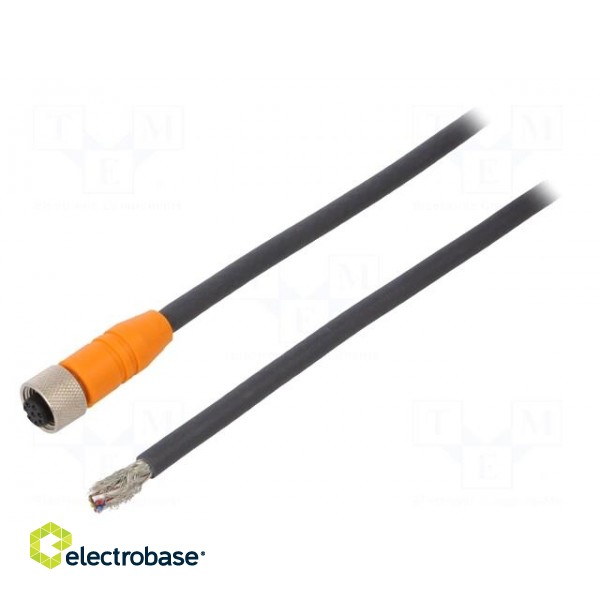 Connection lead | M12 | PIN: 8 | straight | 2m | plug | 4A | -25÷80°C | IP67