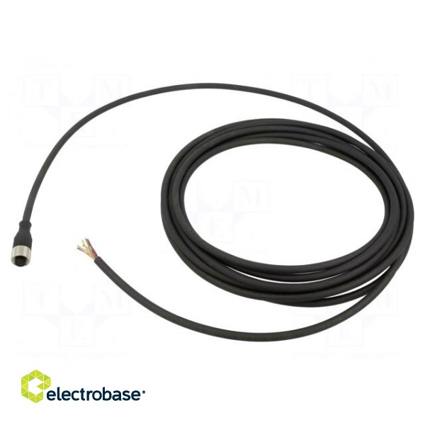 Connection lead | M12 | PIN: 8 | straight | 5m | plug | -5÷80°C | XZCP