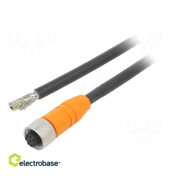 Connection lead | M12 | PIN: 8 | straight | 5m | plug | 30VAC | 4A | -25÷80°C