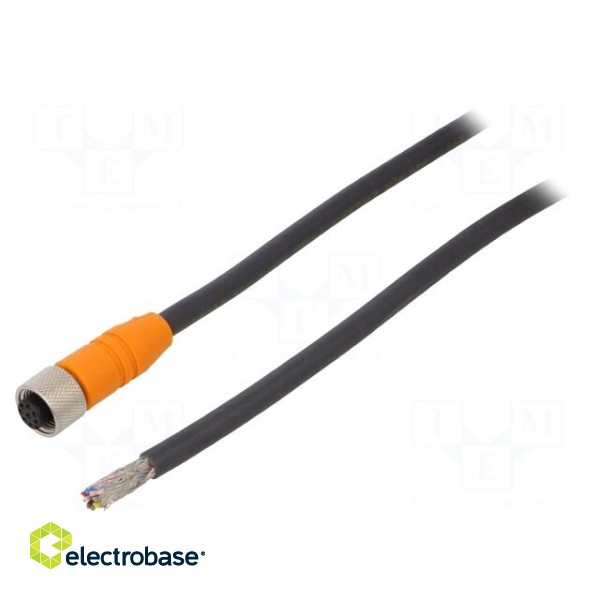 Connection lead | M12 | PIN: 8 | straight | 5m | plug | 4A | -25÷80°C | IP67