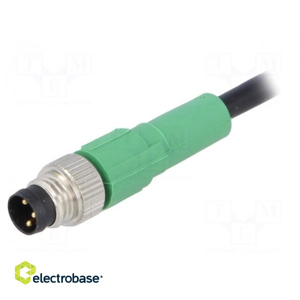 Connection lead | M8 | PIN: 3 | straight | 1.5m | plug | 250VAC | 4A | PVC
