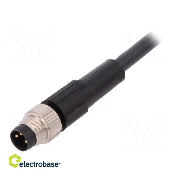 Connection lead | M8 | PIN: 3 | straight | 10m | plug | 60VAC | 4A | -25÷80°C