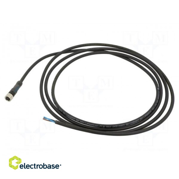 Connection lead | M8 | PIN: 3 | straight | 10m | plug | 60VAC | 4A | -5÷80°C