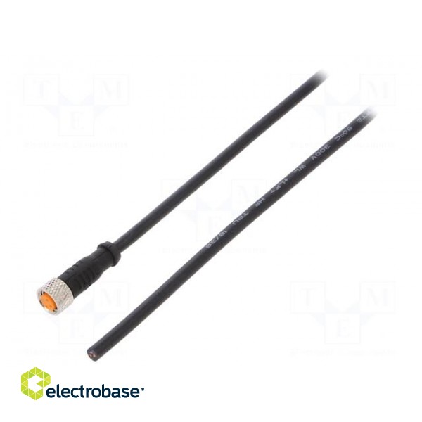 Connection lead | M8 | PIN: 3 | straight | 2m | plug | 50VAC | 4A | -25÷80°C