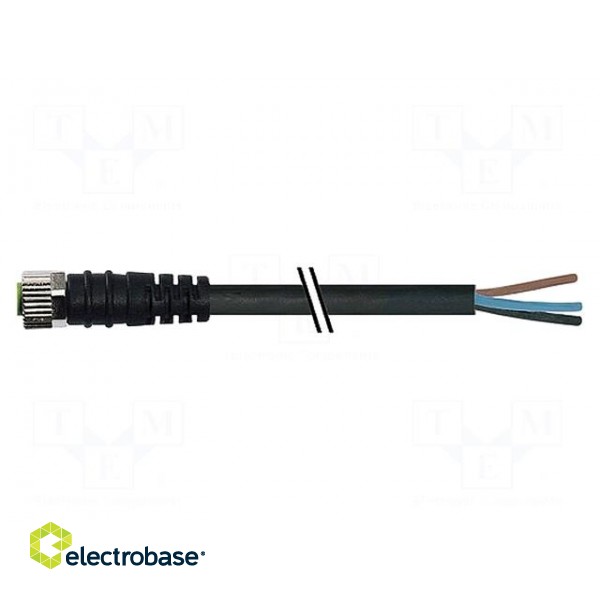 Connection lead | M8 | PIN: 4 | straight | 3m | plug | 30VAC | 4A | -20÷85°C