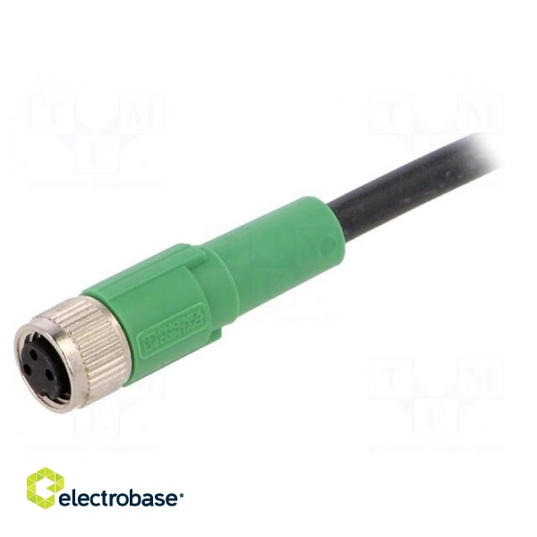 Connection lead | M8 | PIN: 3 | straight | 3m | plug | 60VAC | 4A | -25÷90°C