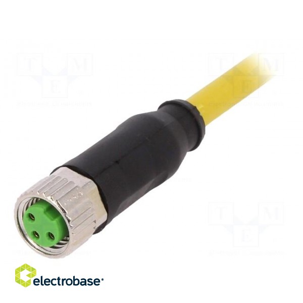 Connection lead | M8 | PIN: 3 | straight | 3m | plug | 60VAC | 4A | -30÷80°C