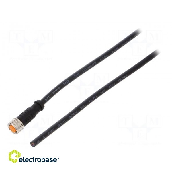 Connection lead | M8 | PIN: 3 | straight | 5m | plug | 50VAC | 4A | -25÷80°C