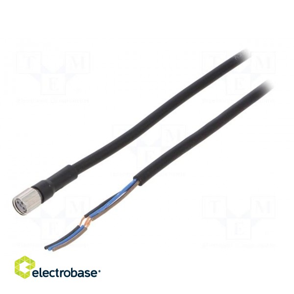 Connection lead | M8 | PIN: 3 | straight | Len: 2m | plug | 1A | -10÷80°C