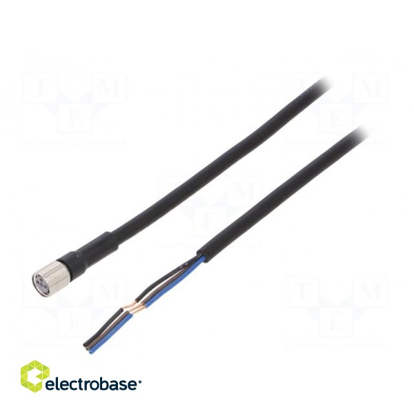 Connection lead | M8 | PIN: 3 | straight | Len: 5m | plug | 1A | -10÷80°C