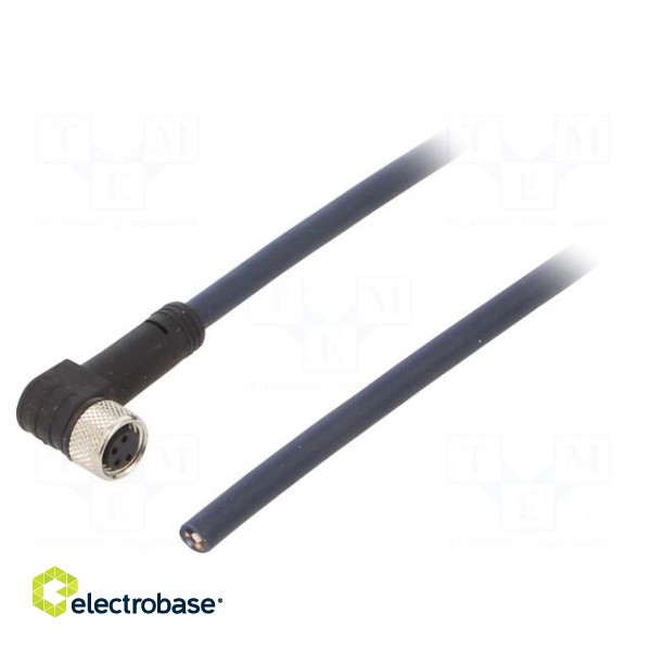 Connection lead | M8 | PIN: 4 | angled | 10m | plug | 30VAC | 4A | -35÷105°C