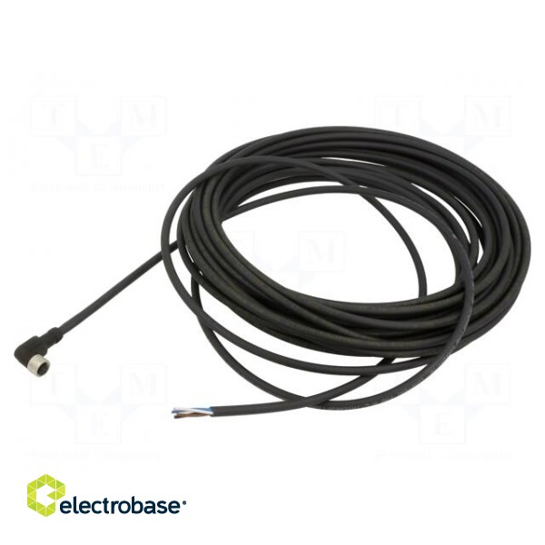 Connection lead | M8 | PIN: 4 | angled | 10m | plug | 60VAC | 4A | -5÷80°C