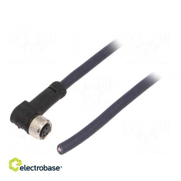 Connection lead | M8 | PIN: 4 | angled | 5m | plug | 30VAC | 4A | -35÷105°C