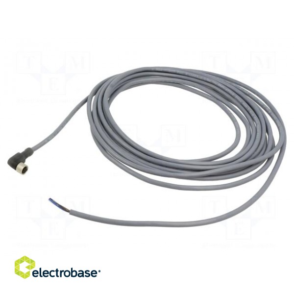 Connection lead | M8 | PIN: 4 | angled | 5m | plug | 60VAC | 3A | -25÷80°C