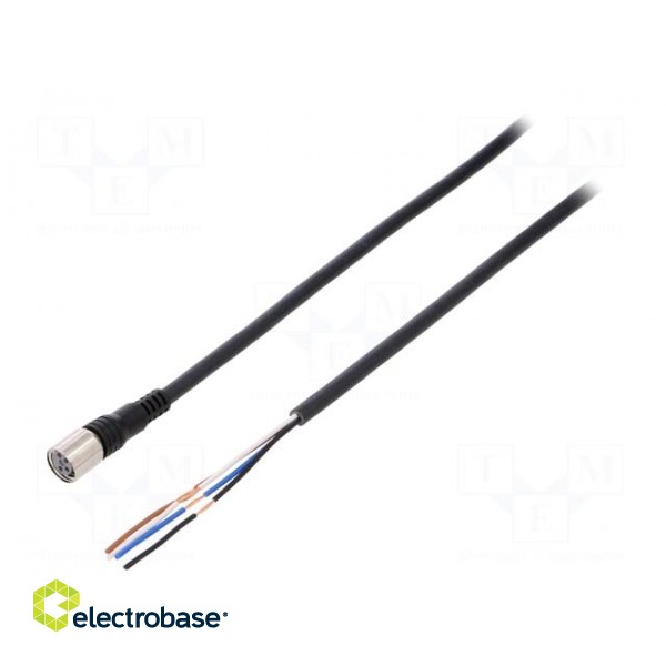 Connection lead | M8 | PIN: 4 | straight | 10m | plug | 1A | -25÷70°C | IP67