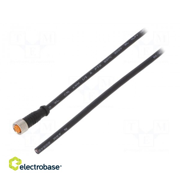 Connection lead | M8 | PIN: 4 | straight | 10m | plug | 50VAC | 4A | -25÷80°C