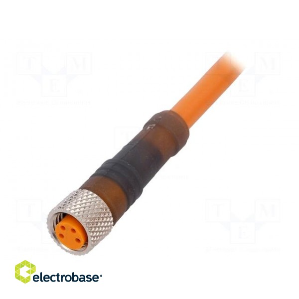 Connection lead | M8 | PIN: 4 | straight | 15m | plug | 60VAC | 4A | -25÷80°C