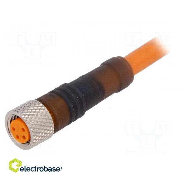Connection lead | M8 | PIN: 4 | straight | 2m | plug | 60VAC | 4A | -25÷80°C
