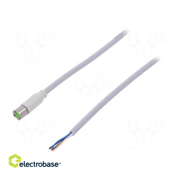 Connection lead | M8 | PIN: 4 | straight | 3m | plug | 30VAC | -25÷80°C | PVC