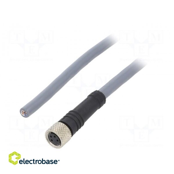 Connection lead | M8 | PIN: 4 | straight | 5m | plug | 36VAC | 2.2A | PUR