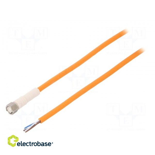 Connection lead | M8 | PIN: 4 | straight | 5m | plug | 4A | -30÷90°C | 60VDC