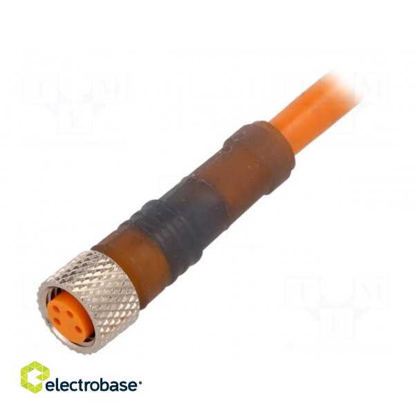 Connection lead | M8 | PIN: 4 | straight | 5m | plug | 60VAC | 4A | -25÷80°C