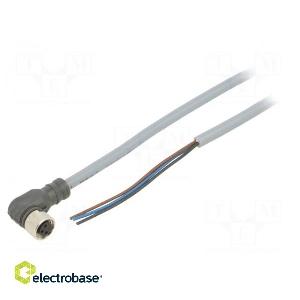 Connection lead | PIN: 3 | angled | 5m | M8 | 60VAC | 4A | Cores: 3 | PVC | IP67