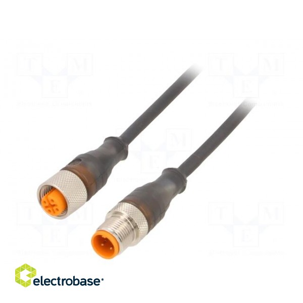 Connection lead | PIN: 4 | 0.6m | plug | 230VAC | 4A | -25÷80°C | IP67 | RST