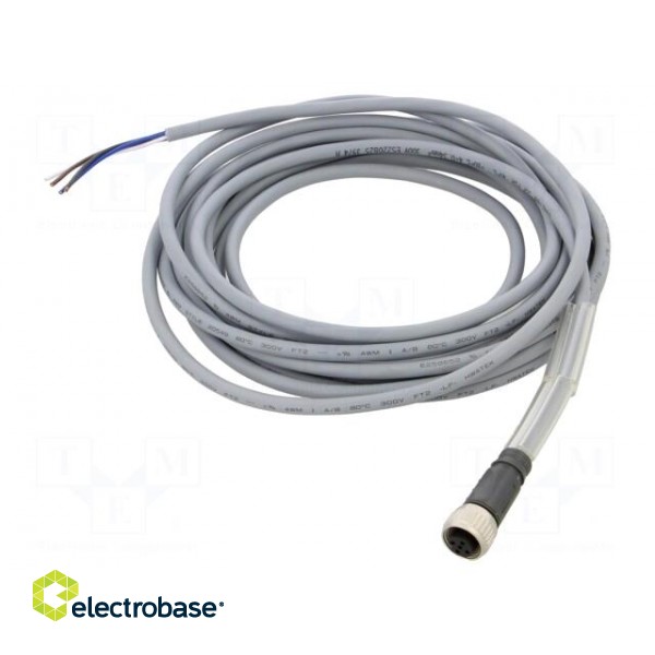 Connection lead | PIN: 4 | straight | 5m | M12 | 250VAC | 4A | Cores: 4 | PUR
