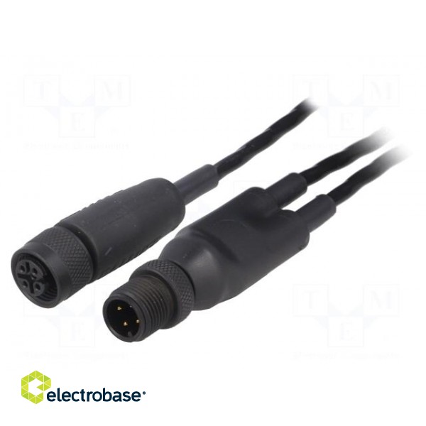 Connection lead | straight | plug | 4A | -100÷200°C | IP67