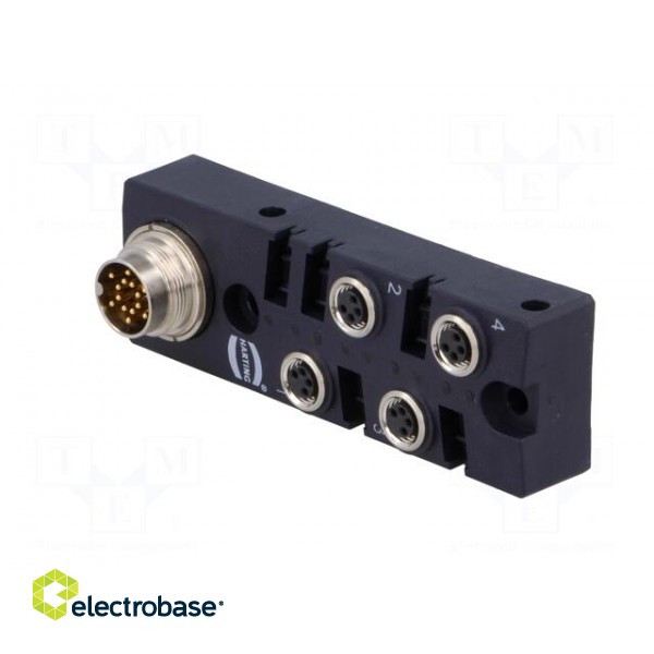 Distribution box | M8 | PIN: 4 | socket | 6A | -20÷80°C | IP67 | IN: 4 | OUT: 1 image 4
