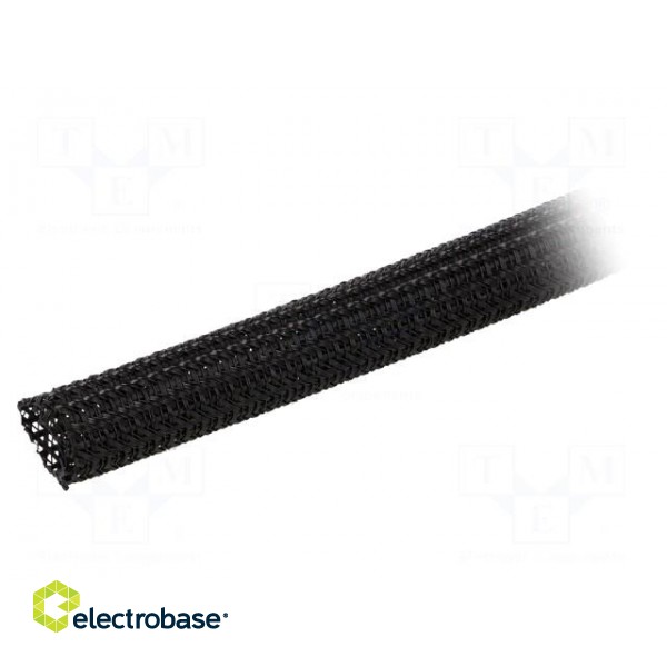 Polyester braid | ØBraid : 12.7mm | polyester | black | -70÷125°C