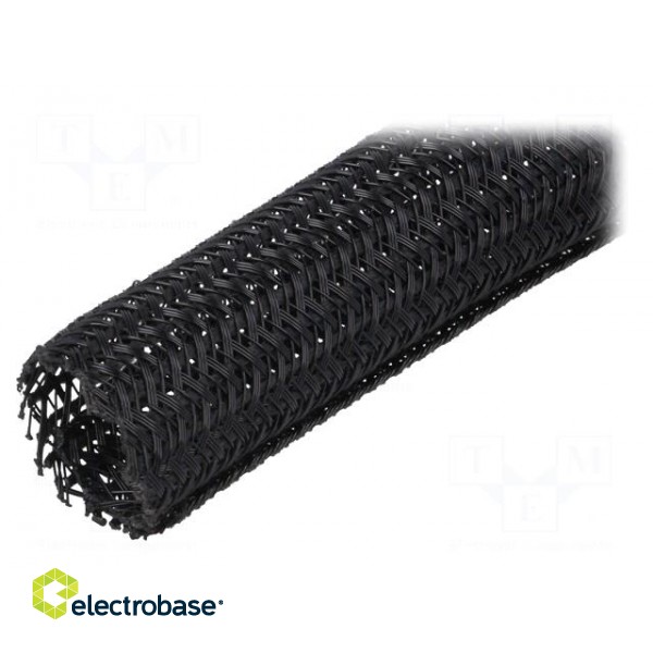 Polyester braid | ØBraid : 25.4mm | polyester | black | -70÷125°C