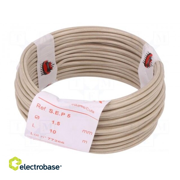 Insulating tube | beige | -30÷155°C | Øint: 1.5mm | L: 10m | 5kV/mm фото 2