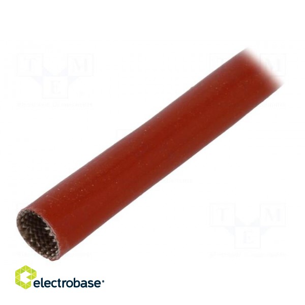Insulating tube | fiberglass | brick red | -60÷250°C | Øint: 10mm