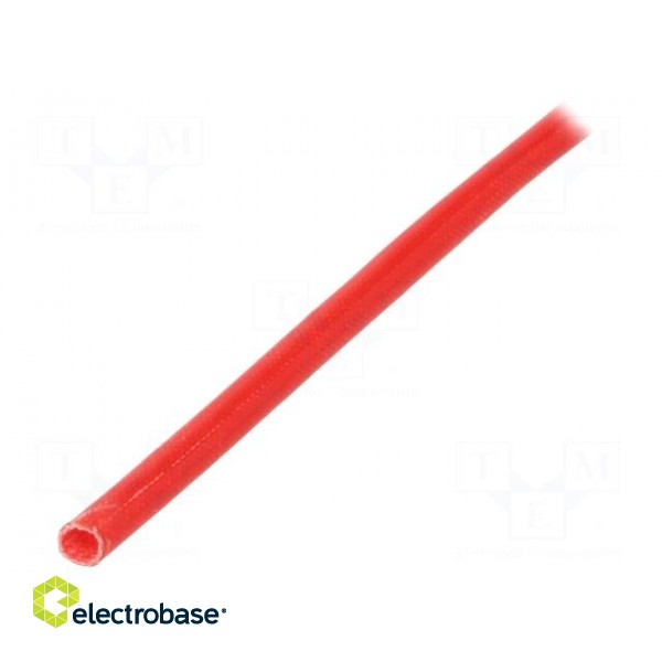 Insulating tube | fiberglass | red | -20÷155°C | Øint: 3mm